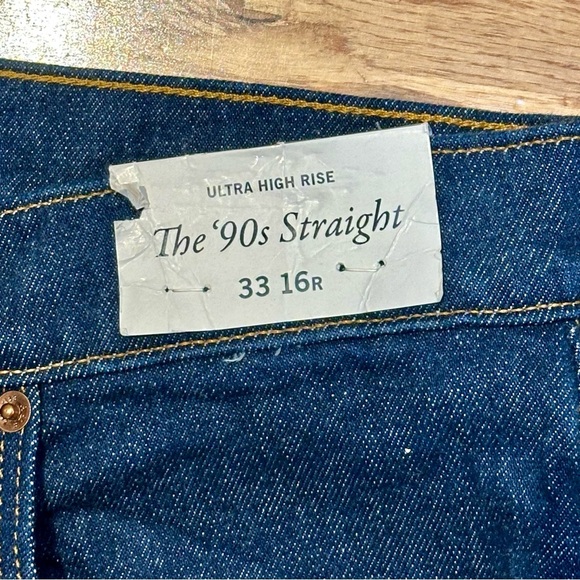 NWT Abercrombie & Fitch The 90s Straight Ultra High Rise Blue Jeans Sz 33/16R‎ - Picture 4 of 10